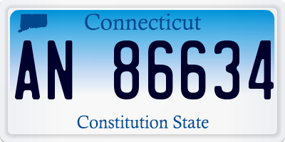 CT license plate AN86634