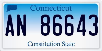 CT license plate AN86643