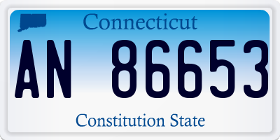 CT license plate AN86653