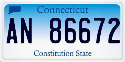 CT license plate AN86672