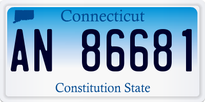 CT license plate AN86681