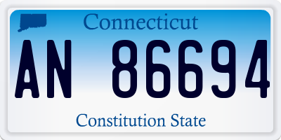 CT license plate AN86694