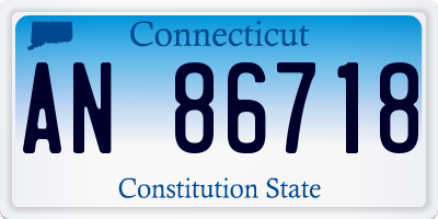 CT license plate AN86718