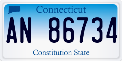 CT license plate AN86734