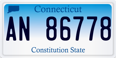 CT license plate AN86778