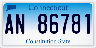 CT license plate AN86781