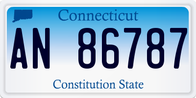 CT license plate AN86787