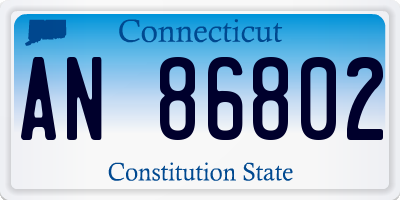 CT license plate AN86802