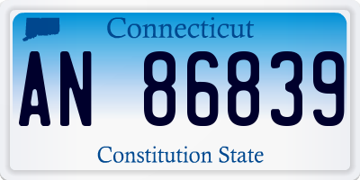 CT license plate AN86839
