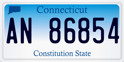 CT license plate AN86854