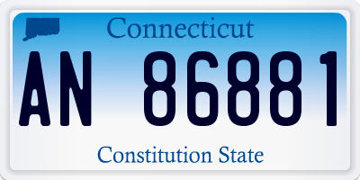 CT license plate AN86881