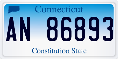 CT license plate AN86893
