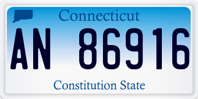 CT license plate AN86916