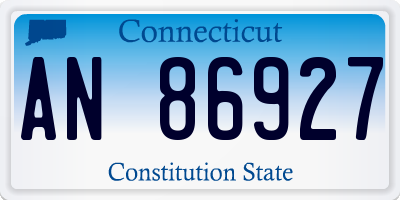 CT license plate AN86927