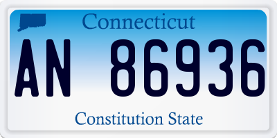 CT license plate AN86936