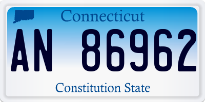 CT license plate AN86962