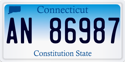 CT license plate AN86987