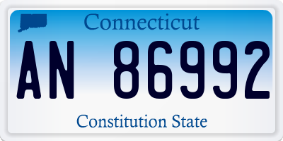 CT license plate AN86992