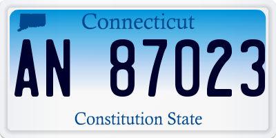 CT license plate AN87023