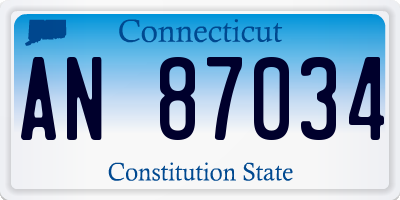 CT license plate AN87034