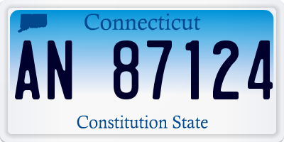 CT license plate AN87124