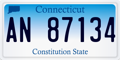CT license plate AN87134