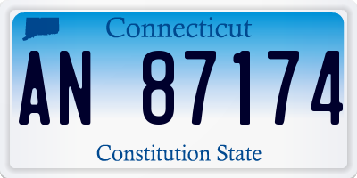 CT license plate AN87174