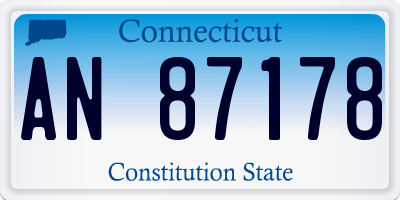 CT license plate AN87178