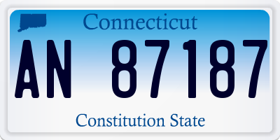 CT license plate AN87187