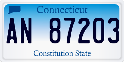 CT license plate AN87203