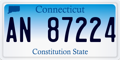 CT license plate AN87224