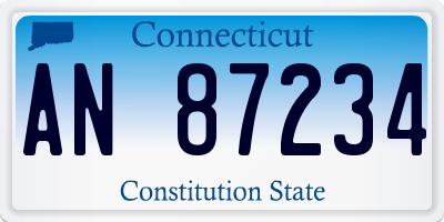 CT license plate AN87234