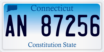 CT license plate AN87256