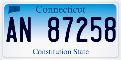CT license plate AN87258