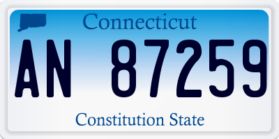 CT license plate AN87259