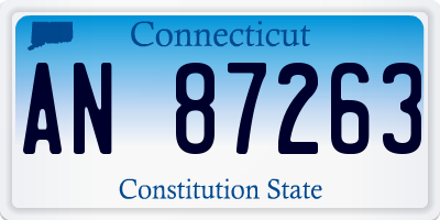 CT license plate AN87263
