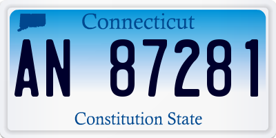 CT license plate AN87281