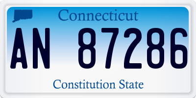 CT license plate AN87286