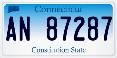 CT license plate AN87287