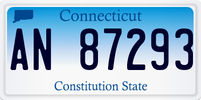 CT license plate AN87293