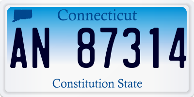 CT license plate AN87314