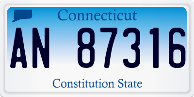 CT license plate AN87316