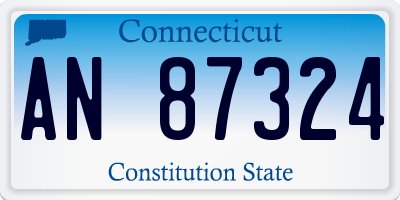 CT license plate AN87324