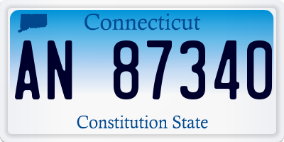 CT license plate AN87340