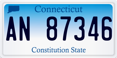 CT license plate AN87346