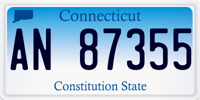 CT license plate AN87355