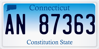 CT license plate AN87363