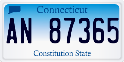 CT license plate AN87365