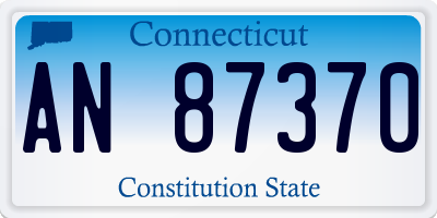 CT license plate AN87370