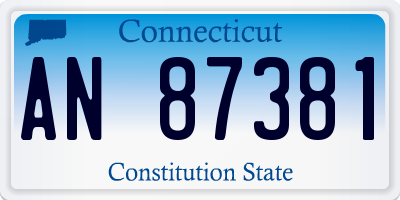 CT license plate AN87381